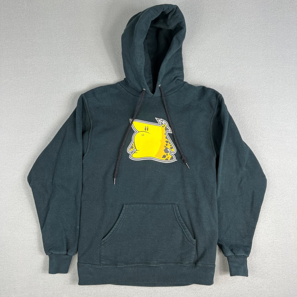 VTG Homestar Runner The Cheat Hoodie Fits XS Black Pullover Sweatshirt Y2K 2000s